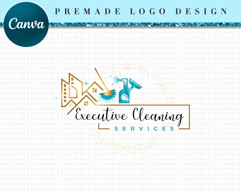 Cleaner Service Logo, DIY Cleaning Business Logo Template, House Cleaning Service Template, Premade Logo Design, Cleaning Logo Design CL24 image 3