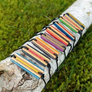 Bracelet made from recycled skateboards, handmade bracelet, sustainable, recycled, wooden bracelet