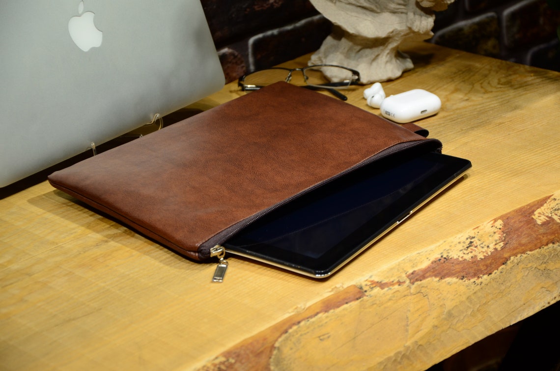 Vegan Leather Laptop Case Personalized Laptop Sleeve Macbook Etsy