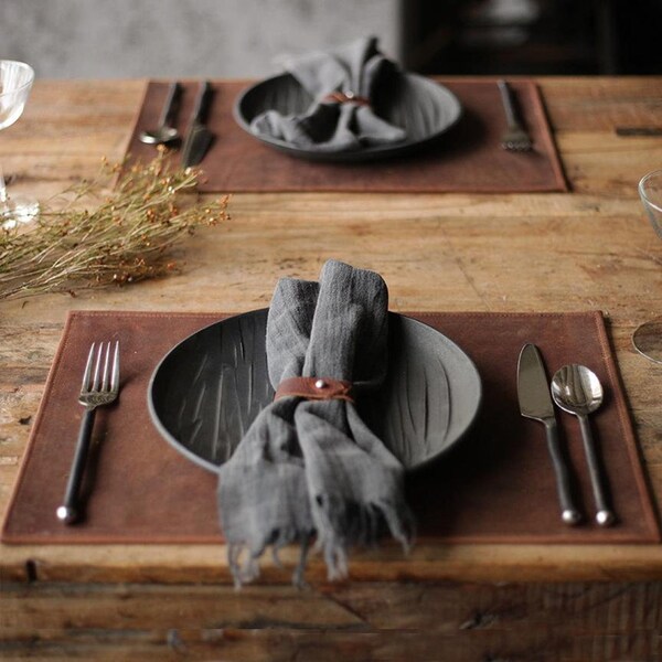 Leather Placemats Etsy