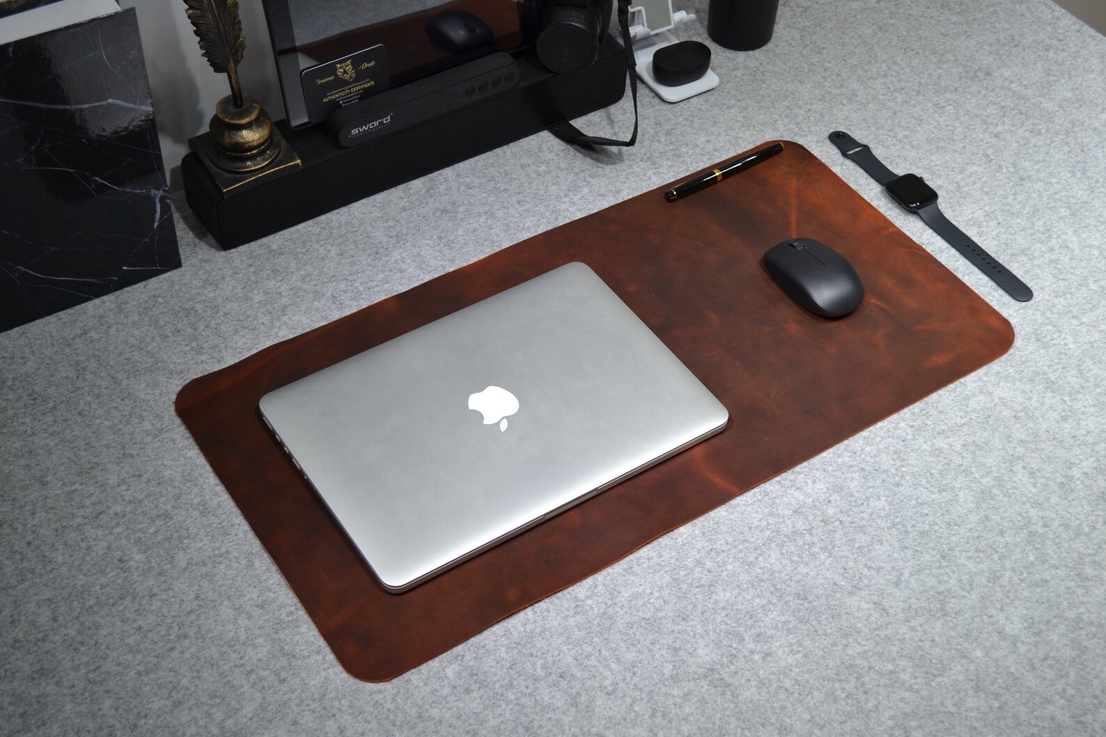 Custom Size Handmade Genuine Leather Desk Mat & Desk Pad / Etsy