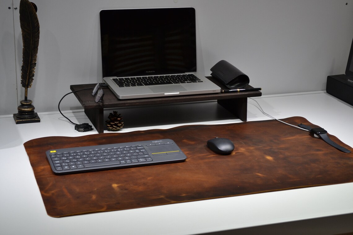 Free Personalized Genuine Leather Desk Mat / Desk Pad / Etsy
