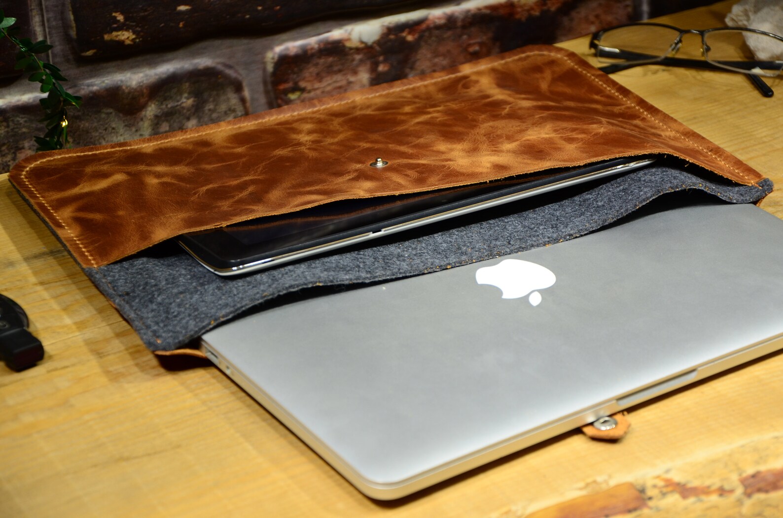 Real Leather Laptop Case Personalized Laptop Sleeve MacBook Etsy