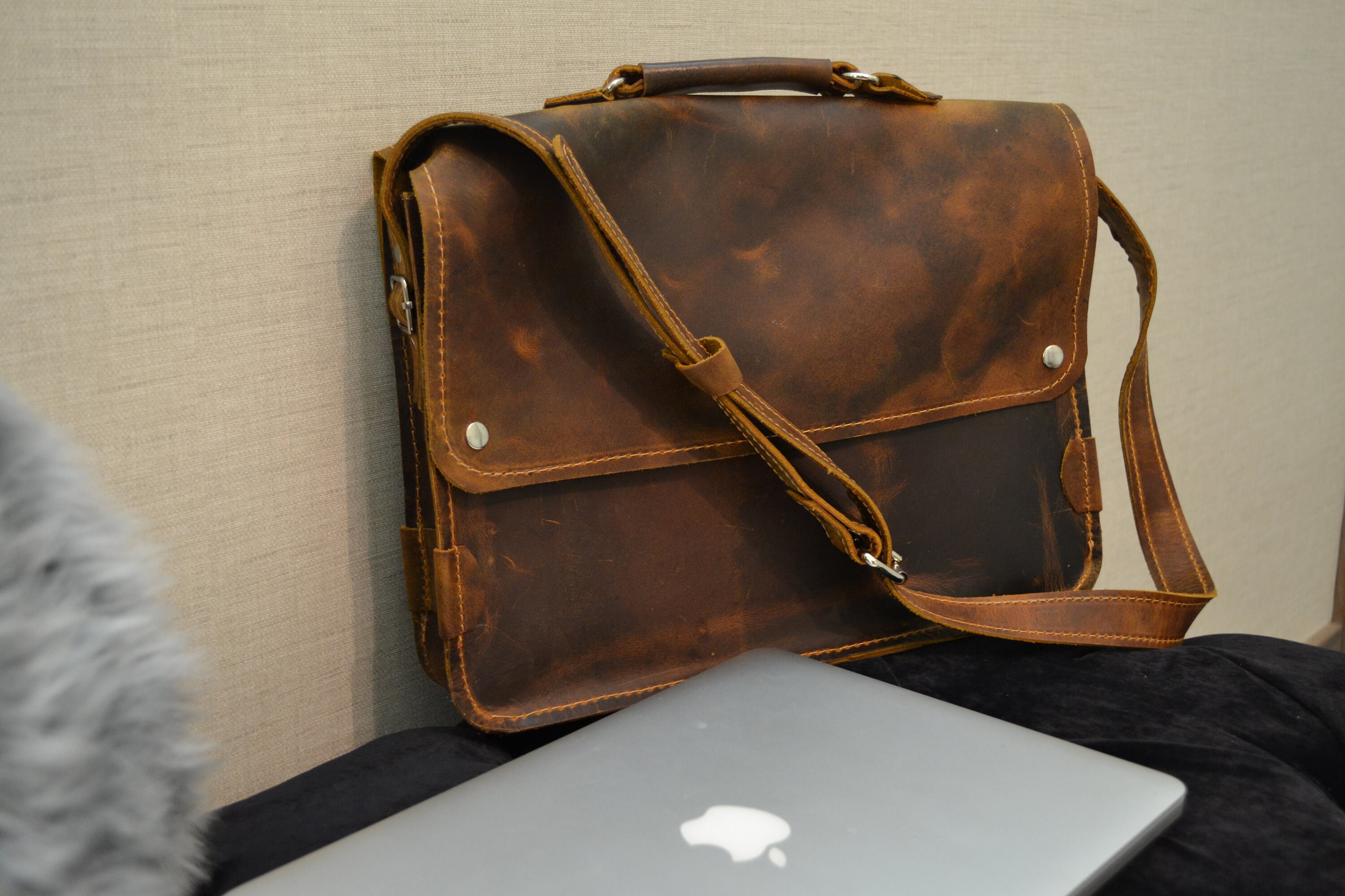 Men's Leather Bag man bag laptop bag manbag leather Etsy