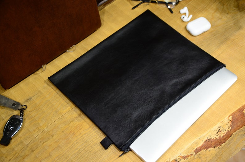 Vegan Leather Laptop Case Personalized Laptop Sleeve Macbook Etsy