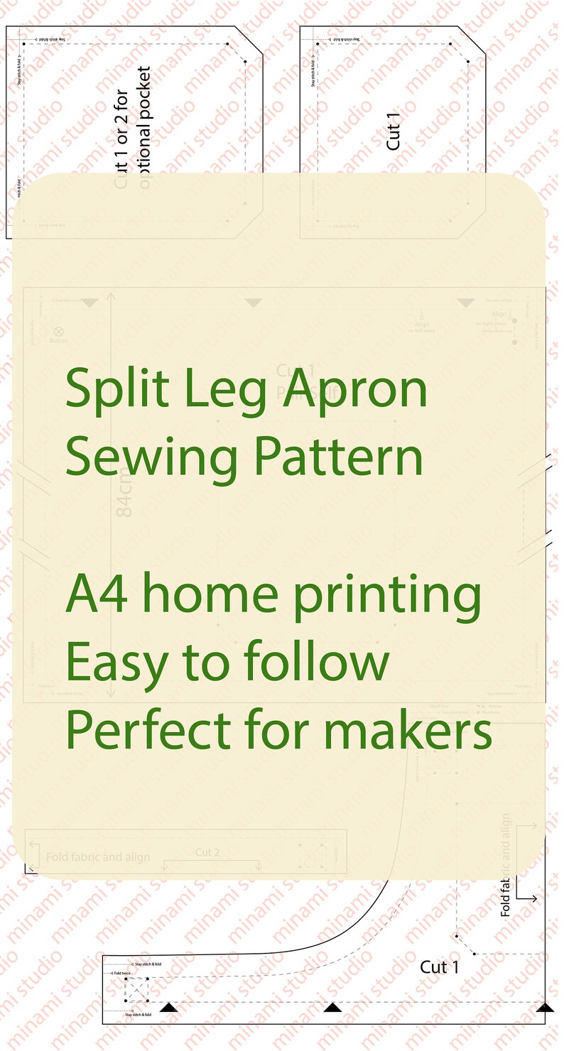 Sewing Pattern Potters apron Makers apron Split leg Etsy