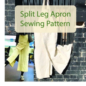 Digital Japanese Sewing Pattern: Japanese Potter’s apron | Maker‘s apron | Split leg apron | Convenient Apron with pockets