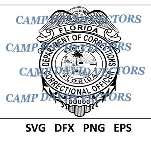 Florida Dept of Corrections, Badge, Logo, Seal, Custom, Vector, Law Enforcement SVG, DXF, png, eps Digital CNC, Laser Carving and Engraving