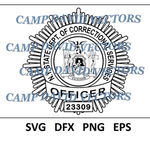 New York State Dept Corrections Badge, Logo, Custom, Vector, Law Enforcement SVG, DXF, png, eps Digital for CNC, Laser Carving and Engraving