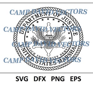 Dept of Justice Logo, Badge, Logo, Seal, Custom, Vector, Law Enforcement SVG, DXF, png, eps Digital for CNC, Laser Carving and Engraving