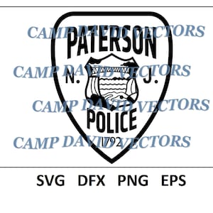 Paterson Police, New Jersey, Logo, Seal, Custom, Vector, Law Enforcement SVG, DXF, png, eps Digital for CNC, Laser Carving and Engraving