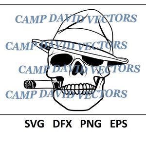Cigar Skull Image, Patch, Badge, Logo, Seal, Custom, Vector, Law Enforcement SVG, DXF, png, eps Digital for CNC, Laser Carving and Engraving
