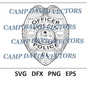 Dade City Police Badge, Logo, Seal, Custom, Vector, Law Enforcement SVG, DXF, png, eps Digital for CNC, Laser Carving and Engraving