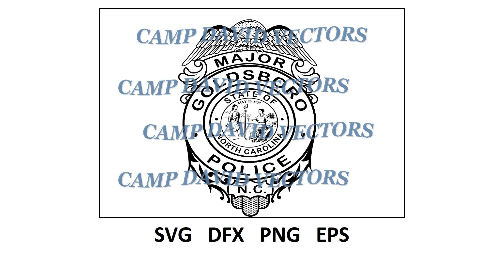 Goldsboro Police Dept, Badge, Logo, Seal, Custom, Vector, Law