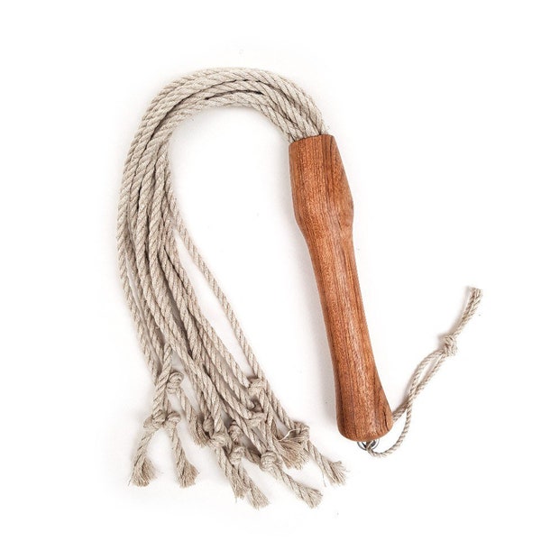 Edler Seilflogger, Flogger aus Holz und Seil, BDSM, Bondage, Erotik, Impact Play, Fetisch