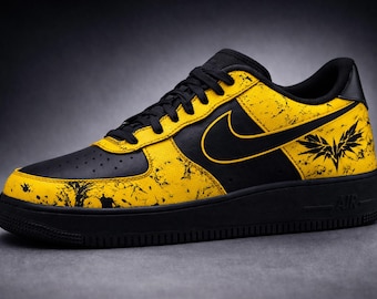Night Vigilante Black & Yellow | Hand Painted Hero Inspired Shoes