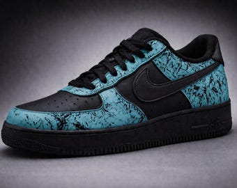 Midnight Frost Custom Sneakers | Hand Painted Ice Blue Hero Style Shoes