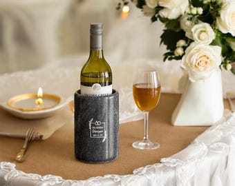 Enfriador de vino de mármol negro personalizado, regalo de boda