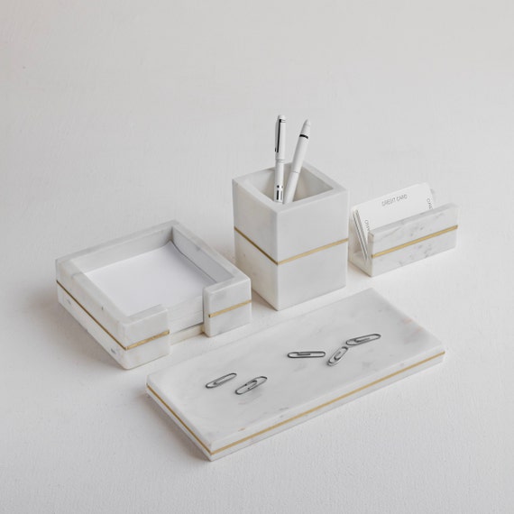 Marble Office Organizer Set Office Desk Organiser Office Table