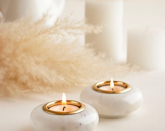 Marble Tea Light Holders (Set of 2), T light holders, Marble T Light holders, Tea Light Holders