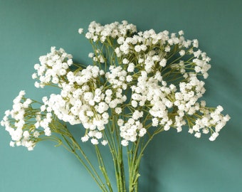 Baby Breath Flower Stem, Artificial Gypsophila Spray 26'' Tall, Fake Flower for Bridal Bouquet, Wedding Decoration, Baby Shower, Home Decor