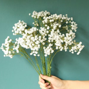 Baby Breath Flower Stem, Artificial Gypsophila Spray 26'' Tall, Fake Flower for Bridal Bouquet, Wedding Decoration, Baby Shower, Home Decor