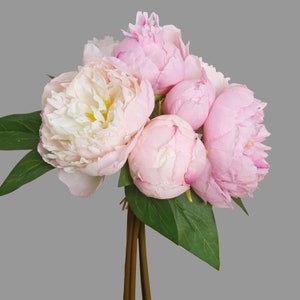 Pink Peony Bouquet, Artificial Silk Flowers for Spring Home Decoration, Wedding Centerpiece