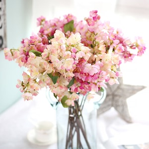 Elegant Silk Cherry Blossom Spray / Branches 21'' Tall, Japanese Sakura, White / Pink, Wedding Flowers, Bouquet, Centerpieces, Arrangements