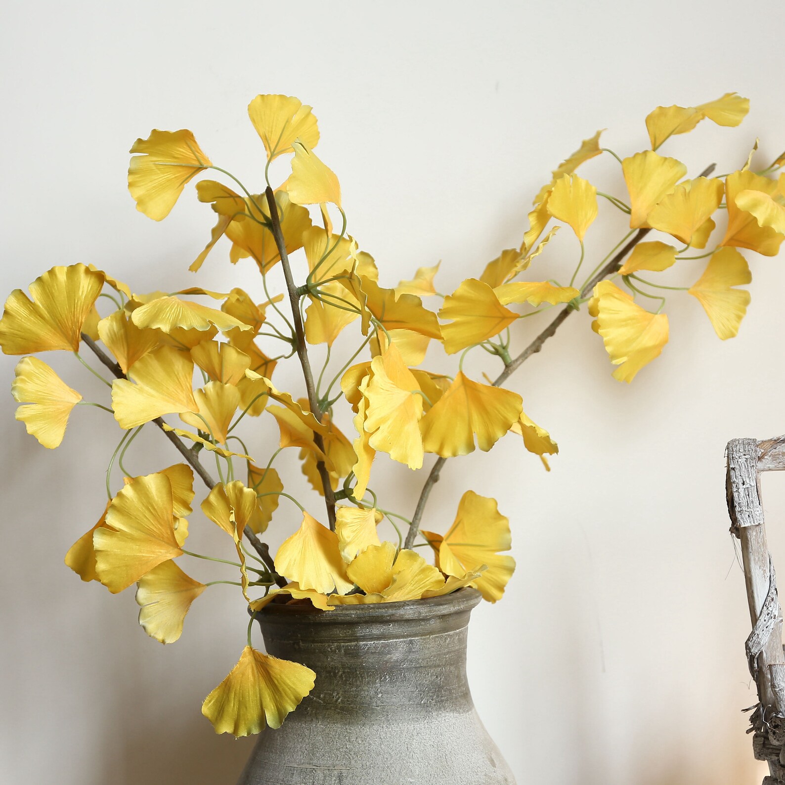 Artificial Ginkgo Leaves Branch / Stem 30'' Tall Etsy