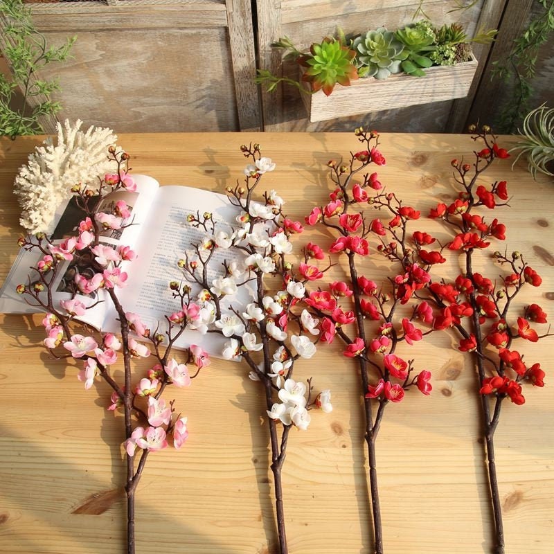 Large Artificial Cherry Blossom Branches 37'' Tall, Faux Indoor