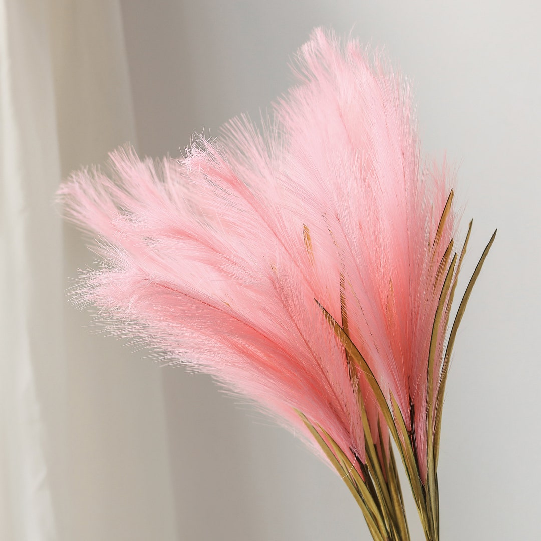 Pink Pampas Grass Stem Large Artificial Pampas 40'' Etsy