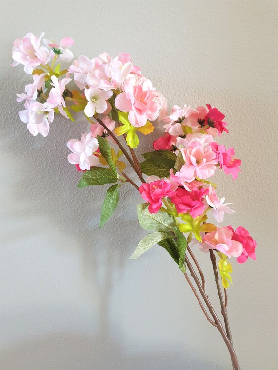 Silk Japanese Cherry Blossom Spray 30'' Tall Etsy