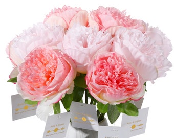 Artificial Peony Flowers Stem 13'' Tall, Single Silk Flower with Stems, Make Your Own Bouquet, Garland, Wreath, Floral Arrangement