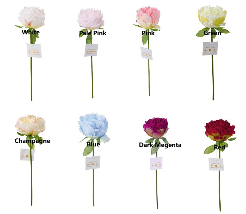 Pure Silk Peony 13''Tall, Single Stem Flower for Bouquet Wreath Garlands Table Centerpieces for Home Decor, Wedding Decoration image 10