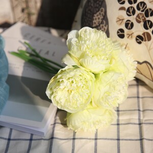 Pure Silk Peony 13''Tall, Single Stem Flower for Bouquet Wreath Garlands Table Centerpieces for Home Decor, Wedding Decoration image 8