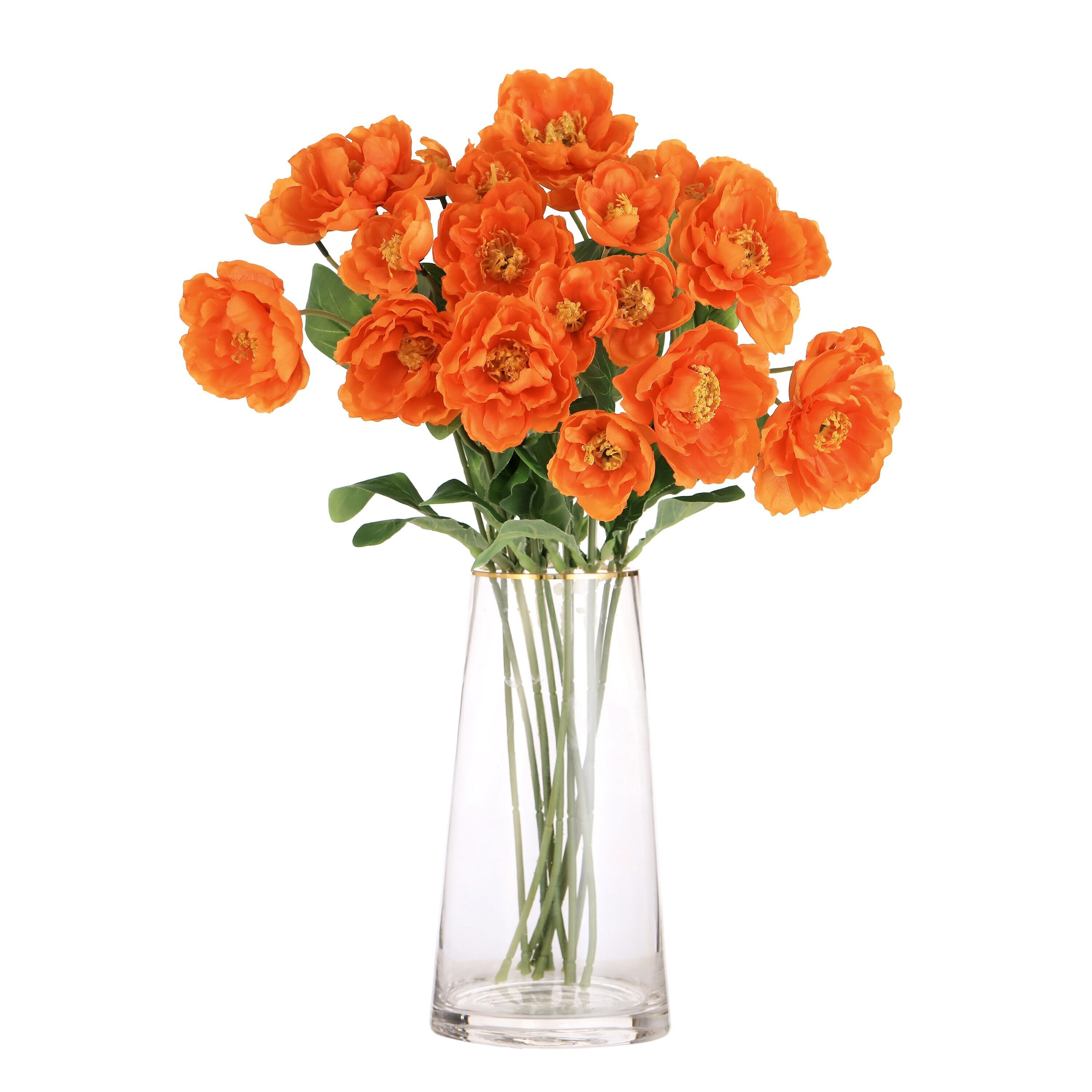 Bright Flower Bouquet 22'' Tall Faux Poppy Flower Etsy