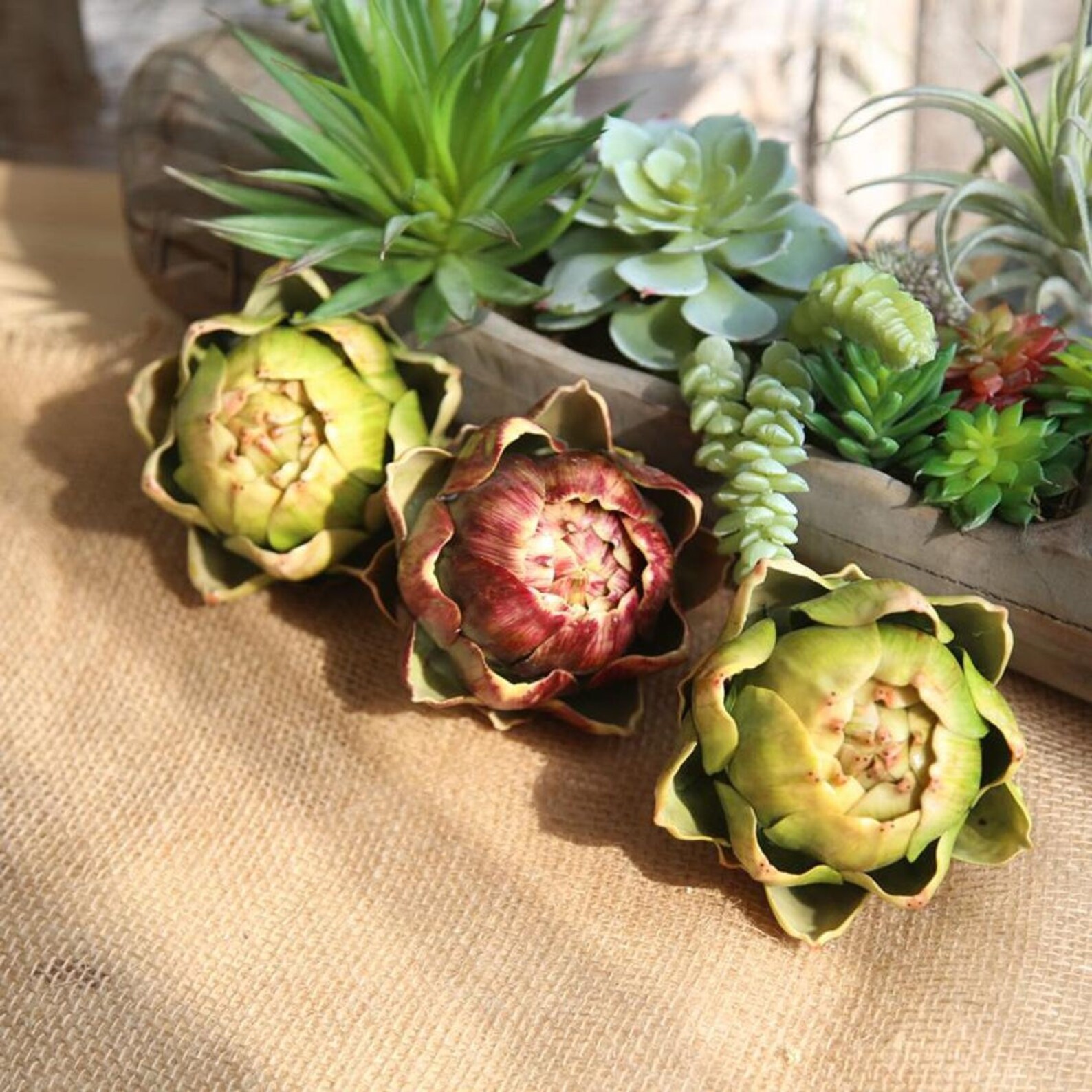 Fake Artichokes Decor Faux Vegetable Artificial Fruit Table Etsy