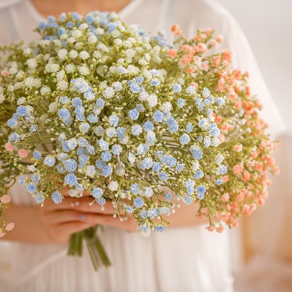 3 Bushes 14 Tall Faux Baby Breath Artificial Flowers - White