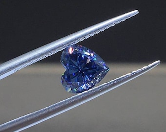 1ctw Heart Cut Ocean Blue Moissanite | VVS1 Gemstone