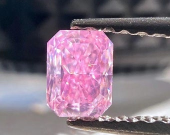 GIA 0.31ct Fancy Pink Diamond, Natural Crushed Ice Radiant Purple Pink  Diamond SI2, 4.29x3.29x2.31mm