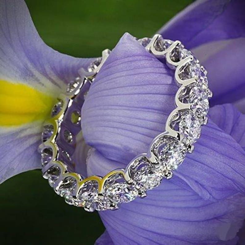 3.6ctw Moissanite Full Eternity Band 18k White Gold Etsy Canada
