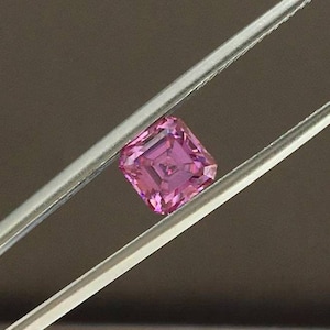 1ct Pink Asscher Moissanite Diamond | 6x6mm Asscher Step Cut, 3EX FL Loose Pink Moissanite Gemstone with Certificate