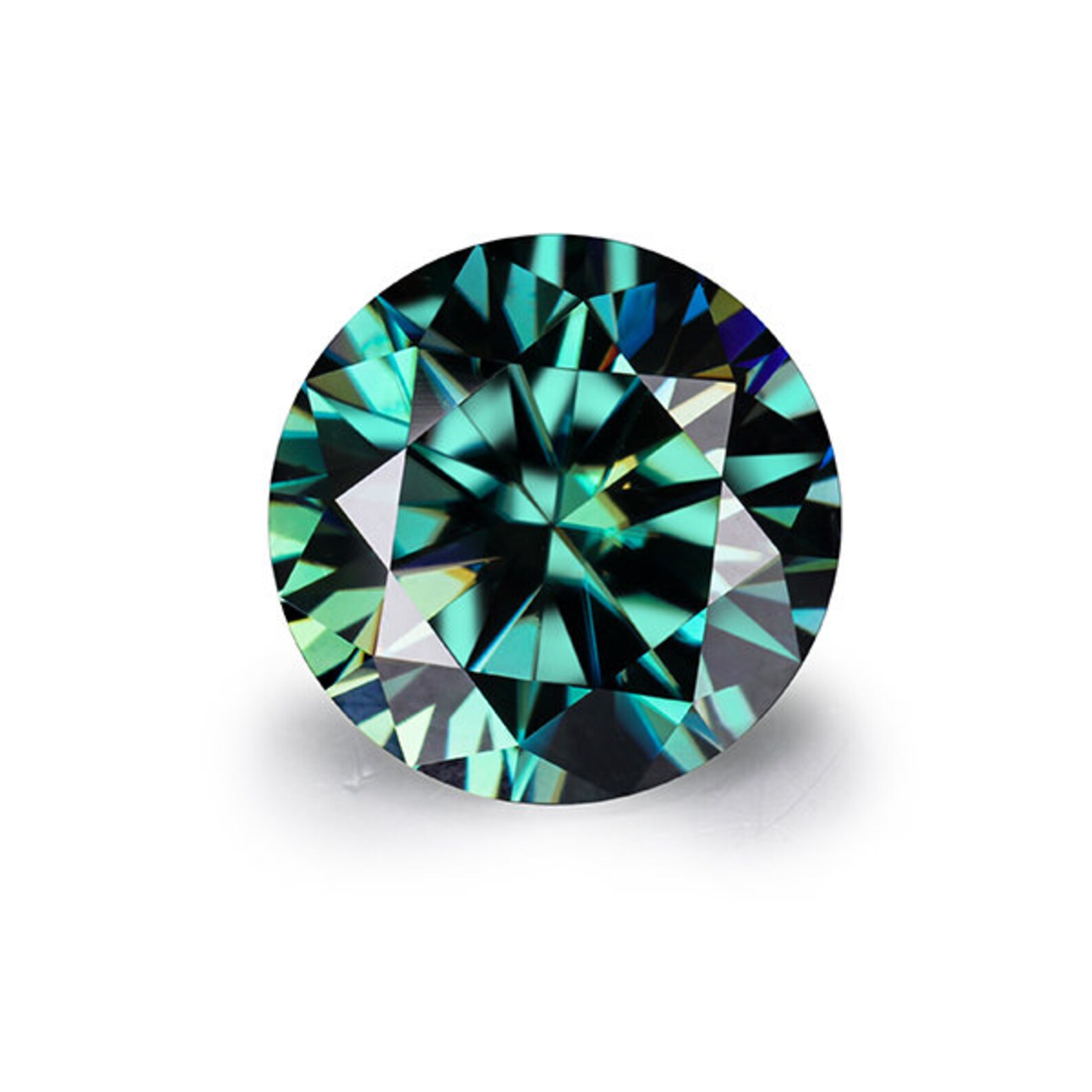 Moissanite Stone Loose Gemstone VVS1 Vivid Blue Color Round
