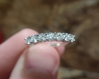 Moissanite Wedding Band | 0.7 CTW Sterling Silver Ring