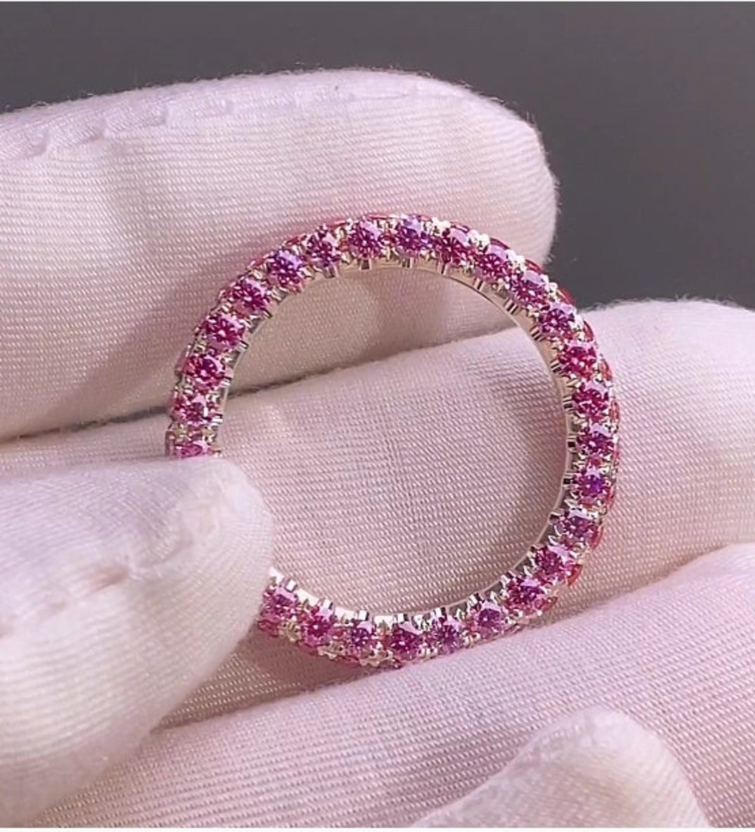 Rosec Jewels 3.50 Ct Tw Moissanite Eternity Wedding Band - D Color VS1 Clarity In 14K/18K Gold - View #5