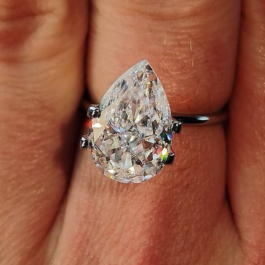 Flawless 7.5ct Crushed Ice Pear Cut Moissanite, 15x10mm Loose Moissanite With Certificate