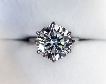 Big Flawless 6ctw Moissanite Ring Cathedral Setting 10k 14k - Etsy