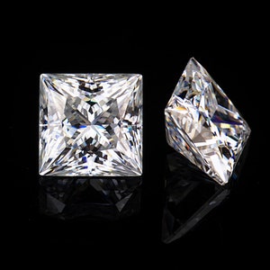Princess Loose Moissanite Stone | White D Color | Princess Cut | VVS1 Loose Gemstone with Certificate | Diamond Alternative | Colorless Gem