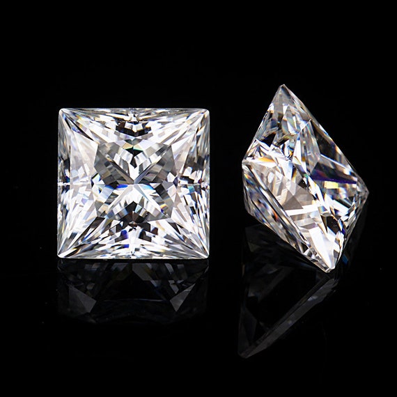 Princess Loose Moissanite Stone White D Color Princess Cut VVS1 Loose Gemstone With Certificate Diamond Alternative Colorless Gem Etsy Australia