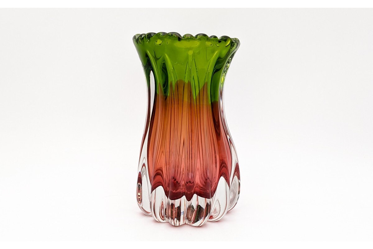 Glass Vase, Czech Republic, 1950s. - Etsy